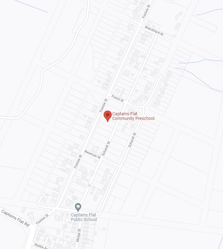This map shows the location of the Captains Flat Community Preschool. If you cannot view the image, the associated link will bring up the location on Google Maps.